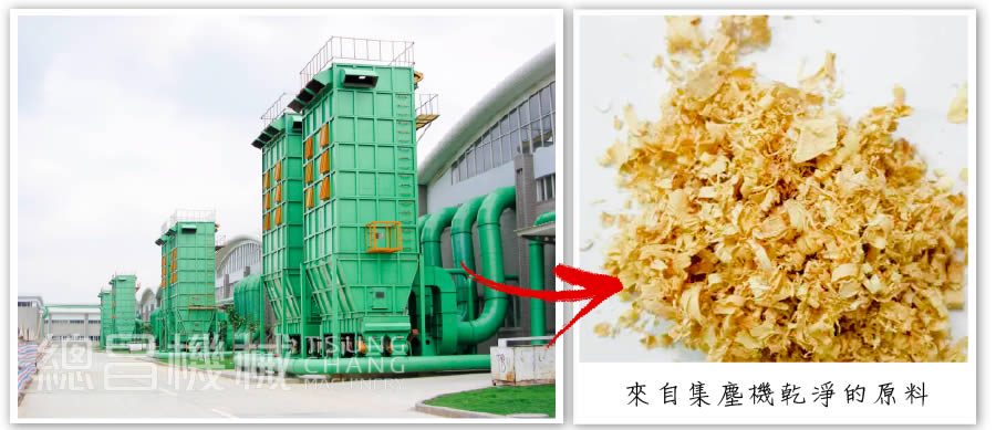 總昌集塵設備回收的乾淨木屑原料